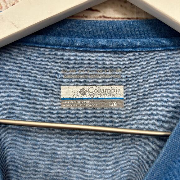 COLUMBIA Omni Wick Advanced Evaporation Blue Mens Shirt Sz L - Picture 4 of 4